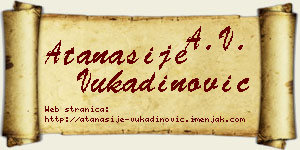 Atanasije Vukadinović vizit kartica